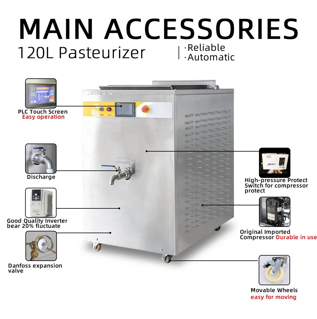Prosky 20 Liters Pasteurizer with PLC Touch Screen for Honey Jams Egg Liquid