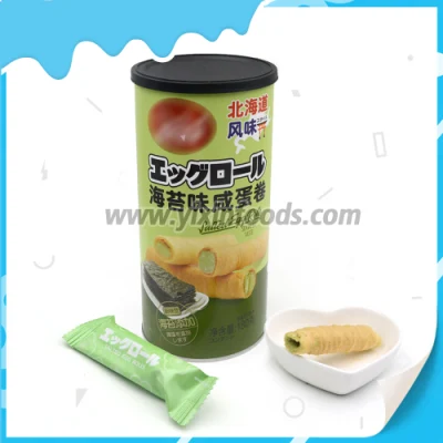 Wholesale Salted Egg Flavor Seaweed Nori Egg Roll Wafer Biscuits